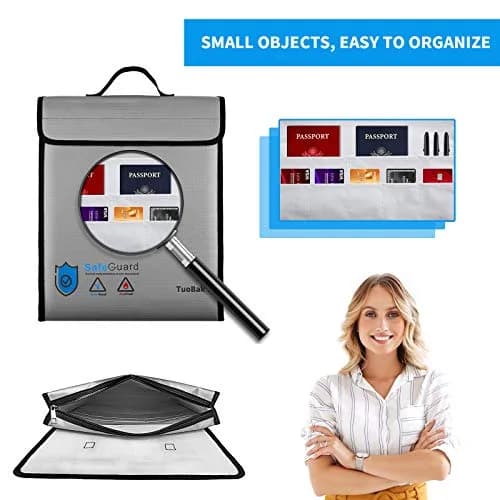 TuoBak's Fireproof Waterproof Document Bag with Zipper, Heat Insulated Organizer 40cm x 32cm x 8cm | Protects Valuables in India thumbnail 4