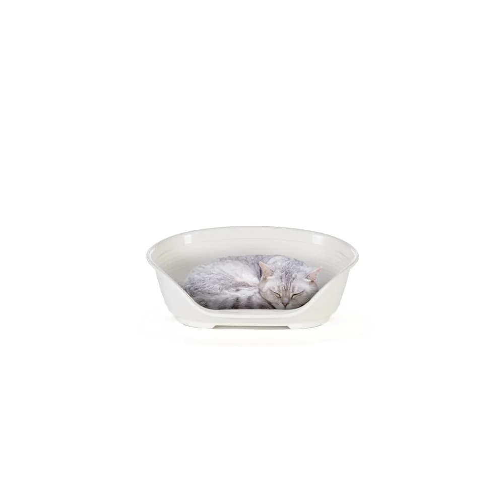 Ferplast Pet Bed Mat Small | Ventilated Plastic Dog & Cat Bed 49x36x17.5cm White