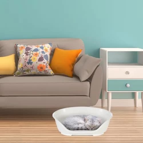 Ferplast Pet Bed Mat Small | Ventilated Plastic Dog & Cat Bed 49x36x17.5cm White thumbnail 3