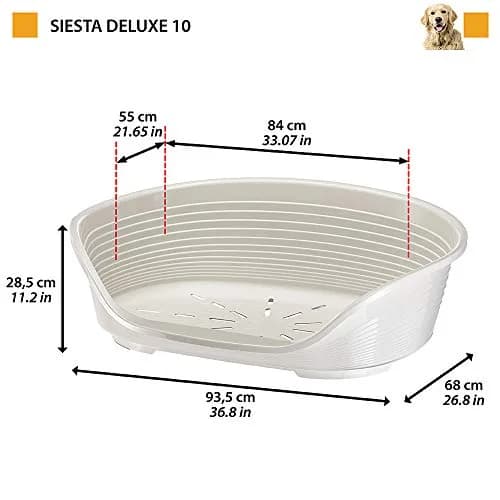 Ferplast Pet Bed, Plastic Dog & Cat Bed Large | Ventilated, Stable & Eco-Friendly 93.5x68x28.5cm thumbnail 3