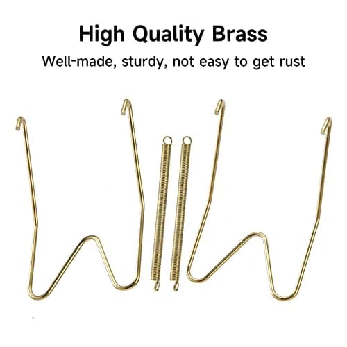 Fasunry 10 Piece Plate Hangers, 10 Inch Brass Wall Plate Hangers, Golden, for 8.5-10.5 Inch Plates thumbnail 4