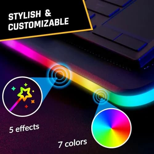 KLIM Ultimate RGB Laptop Cooling Pad with LED Rim | 42.5cm (16.7") x 31.5cm (12.4") Black Cooling Stand thumbnail 5