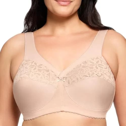 Glamorise Full Figure Plus Size MagicLift Cotton Support Bra Wirefree 44DD | Support & Comfort in Cotton (70-120c) thumbnail 1