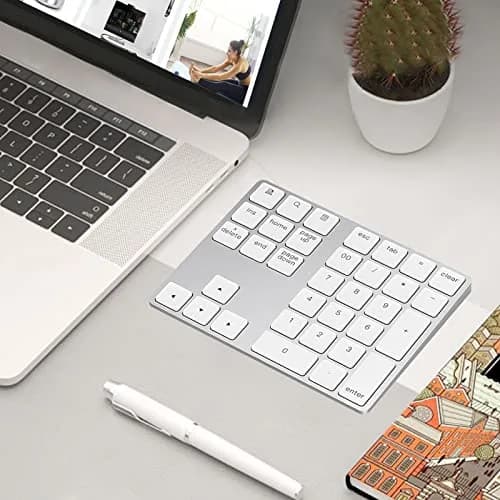 Lekvey Bluetooth Number Pad, Aluminum Rechargeable Wireless Numeric Keypad 34-Keys | Slim External Numpad Keyboard for Laptop, MacBook, iMac, Windows, Surface Pro thumbnail 2