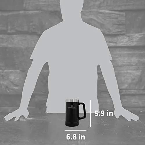 STANLEY Stay-Chill Beer Stein 678 ml (24 oz) | Insulated Stainless Steel Party Mug | Holds 2 Cans | Matte Black thumbnail 4