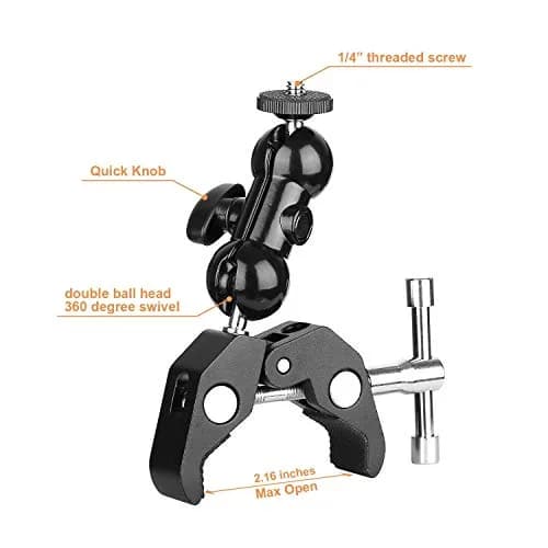 AceTaken 3-in-1 Zoom Recorder Tripod, Clamp Mount & Hot Shoe Kit for Zoom/Tascam Recorders, 14cm Max Height | Aluminum Alloy Construction thumbnail 5