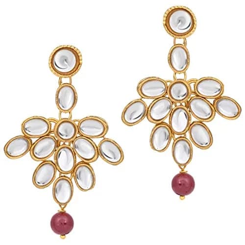 I Jewels White 5 Layer Faux Mother-of-Pearl Rani Jewelry Set with Earrings | Traditional & Festive Wear thumbnail 4