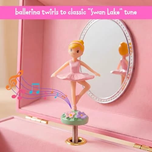 Jewelkeeper Musical Ballerina Jewelry Box for Girls | Twirling Ballerina & Soft Compartments (70-120 chars) thumbnail 4