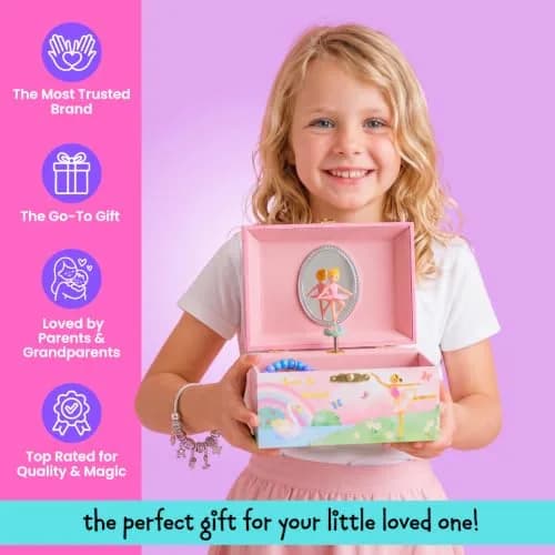 Jewelkeeper Musical Ballerina Jewelry Box for Girls | Twirling Ballerina & Soft Compartments (70-120 chars) thumbnail 5