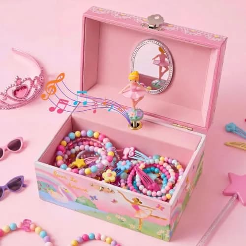 Jewelkeeper Musical Ballerina Jewelry Box for Girls | Twirling Ballerina & Soft Compartments (70-120 chars) thumbnail 7