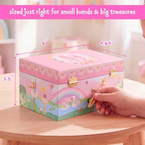 Jewelkeeper Musical Ballerina Jewelry Box for Girls | Twirling Ballerina & Soft Compartments (70-120 chars) thumbnail 8