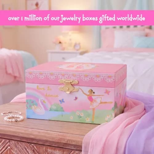 Jewelkeeper Musical Ballerina Jewelry Box for Girls | Twirling Ballerina & Soft Compartments (70-120 chars) thumbnail 2