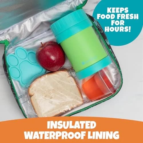 Bentology Octopus Insulated Lunch Bag 240cc (10 x 8 x 3 inches) | Reusable Lunch Bag with Waterproof Lining & Clip-On Handle thumbnail 2