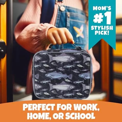 Bentology Insulated Lunch Box Sleeve for Boys & Girls, 240 cu in (10 x 8 x 3 inches) | Fish Theme, Built to Last thumbnail 7