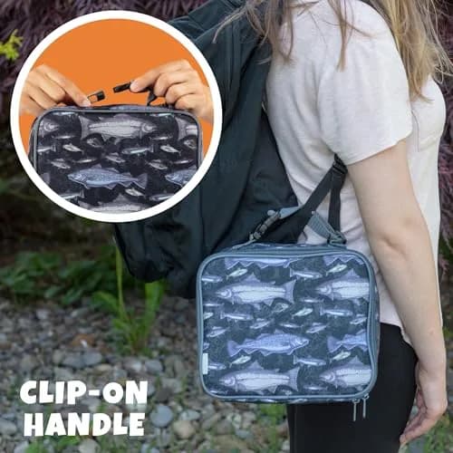 Bentology Insulated Lunch Box Sleeve for Boys & Girls, 240 cu in (10 x 8 x 3 inches) | Fish Theme, Built to Last thumbnail 3
