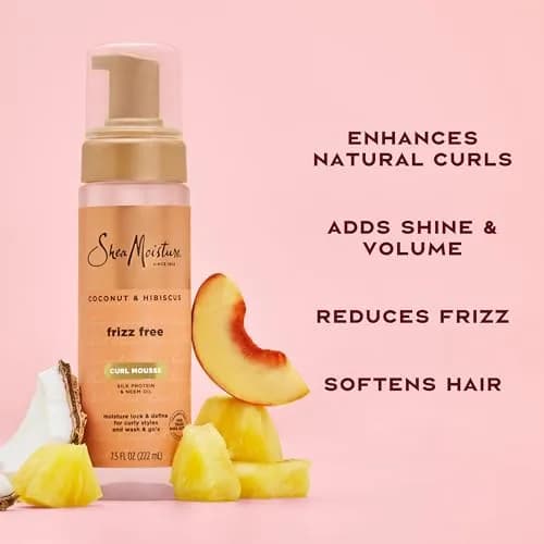 SheaMoisture Coconut & Hibiscus Curl Mousse 222ml (7.5 Fl Oz) | Frizz Control & Volume for Curly Hair thumbnail 4