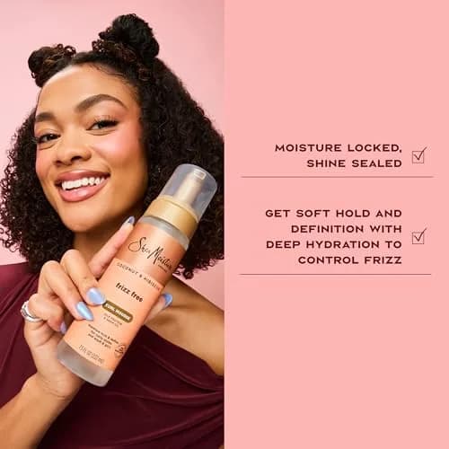 SheaMoisture Coconut & Hibiscus Curl Mousse 222ml (7.5 Fl Oz) | Frizz Control & Volume for Curly Hair thumbnail 5