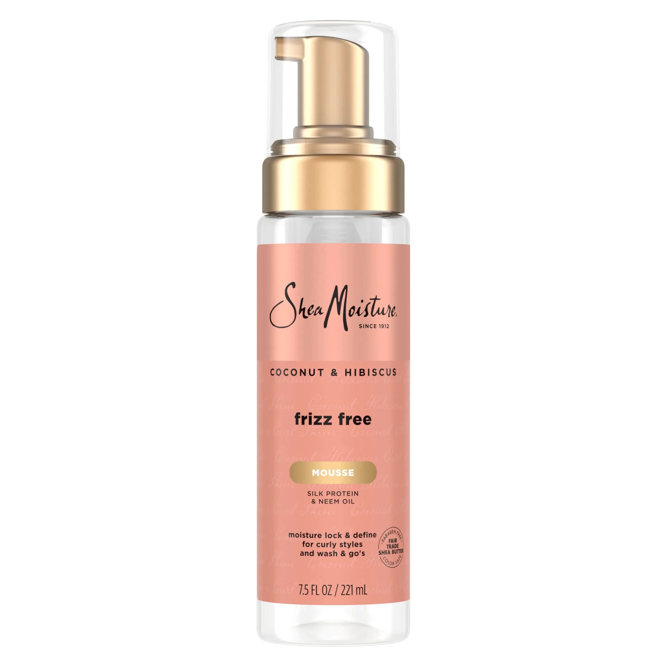 SheaMoisture Coconut & Hibiscus Curl Mousse 222ml (7.5 Fl Oz) | Frizz Control & Volume for Curly Hair - main product image