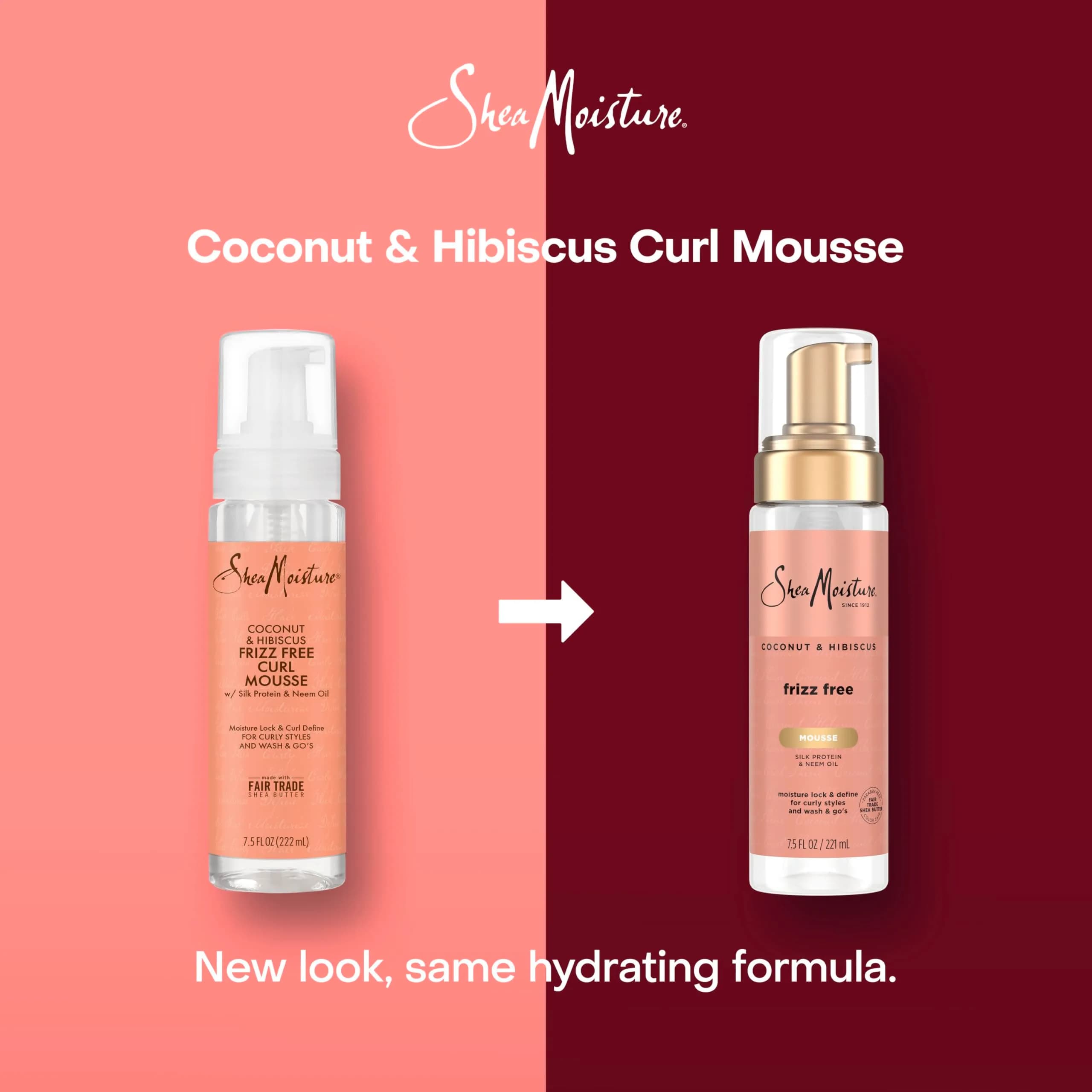 SheaMoisture Coconut & Hibiscus Curl Mousse 222ml (7.5 Fl Oz) | Frizz Control & Volume for Curly Hair - view 3