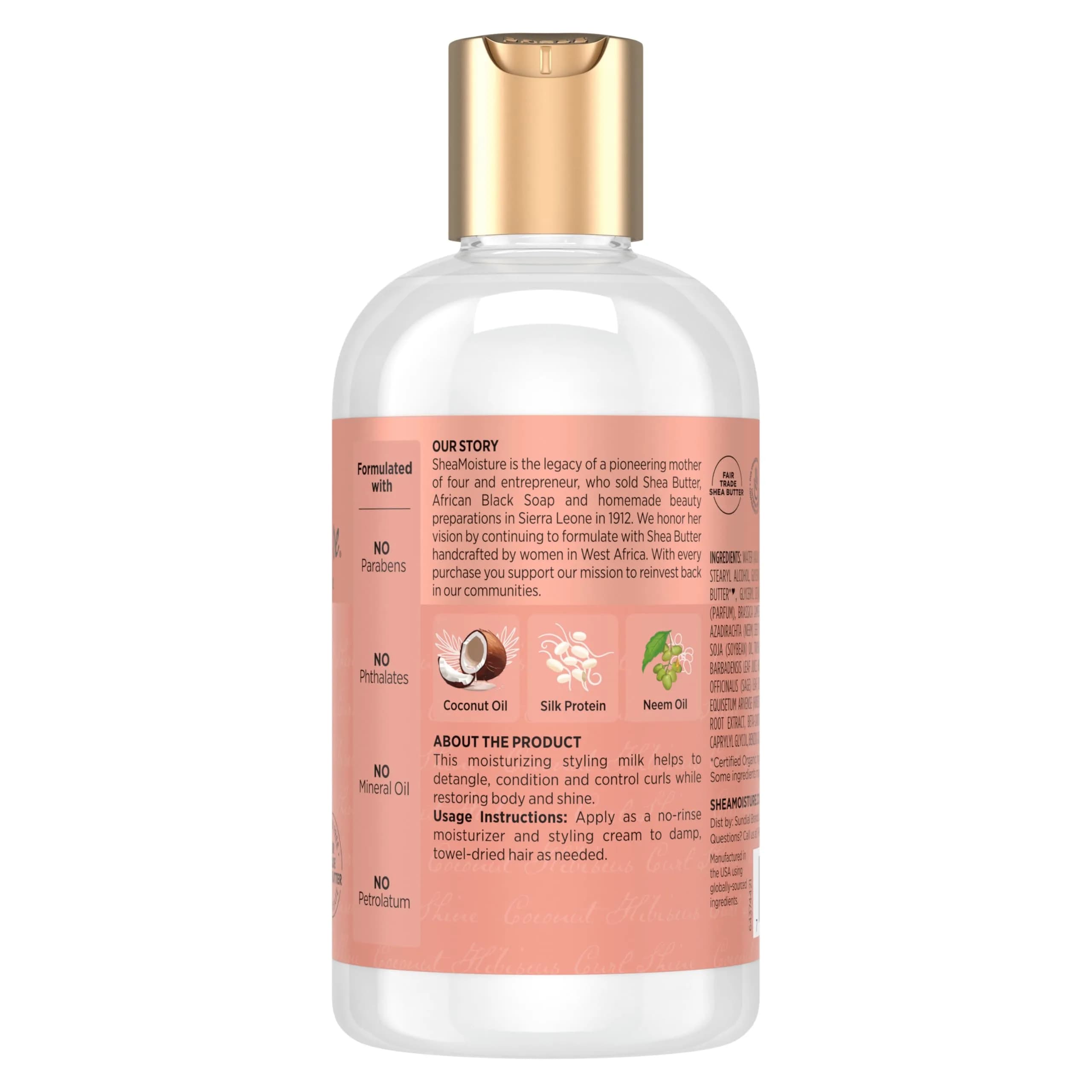SheaMoisture Curl & Style Milk Coconut & Hibiscus 237ml (8 Fl Oz) | Defines Curls, Controls Frizz - view 2