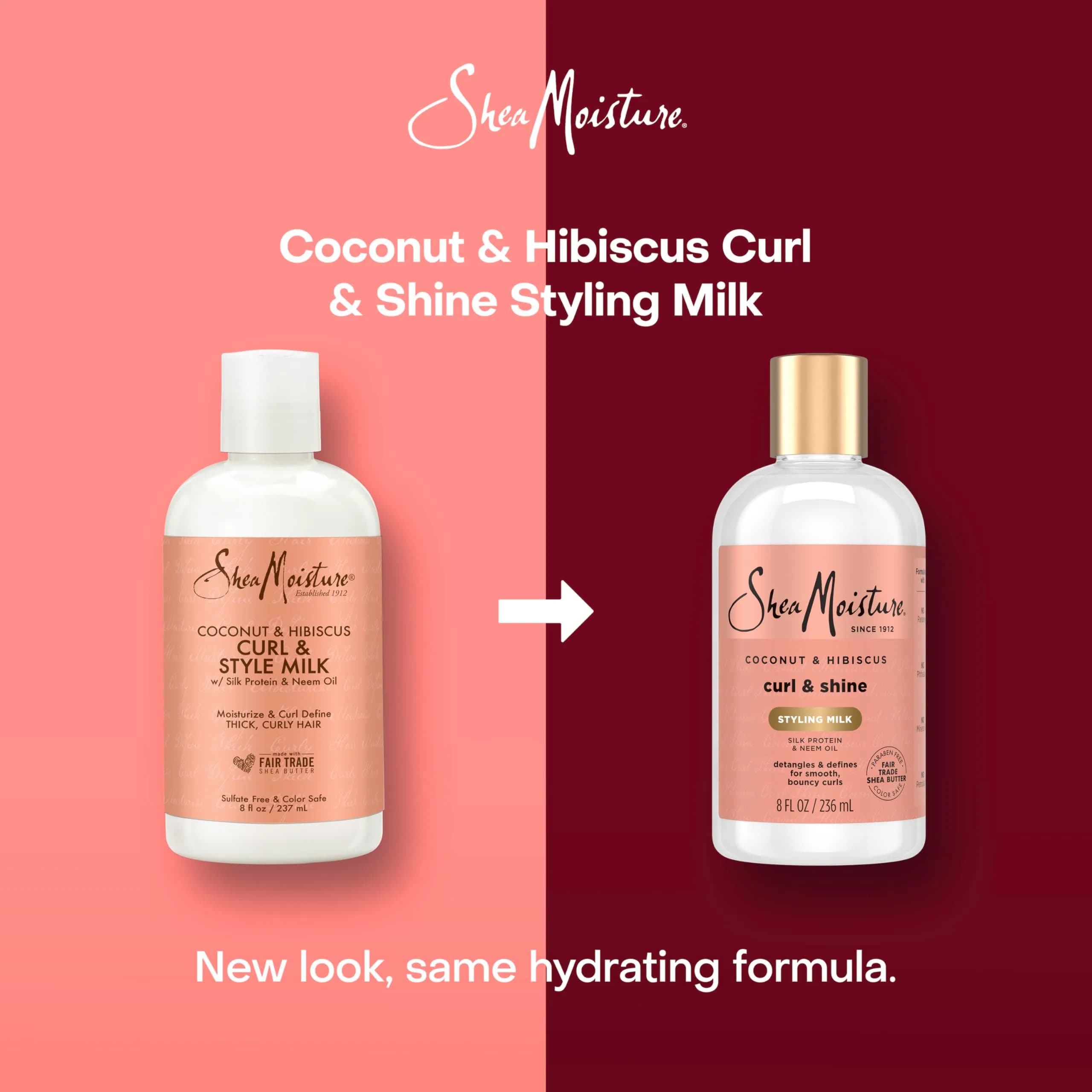 SheaMoisture Curl & Style Milk Coconut & Hibiscus 237ml (8 Fl Oz) | Defines Curls, Controls Frizz - view 3