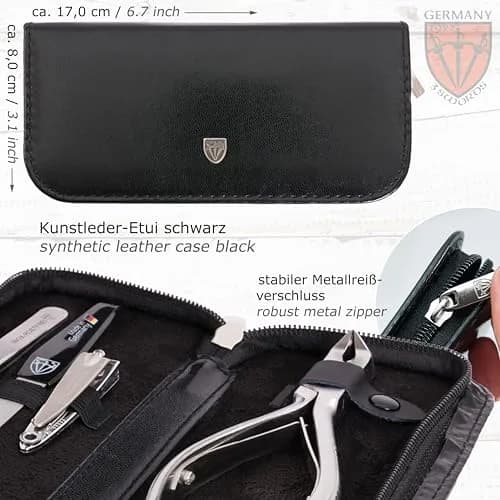 3 Swords Germany Professional Toe Nail Nipper Set with Case - Stainless Steel INOX, 4-Piece Manicure/Pedicure Kit | German Engineering thumbnail 5