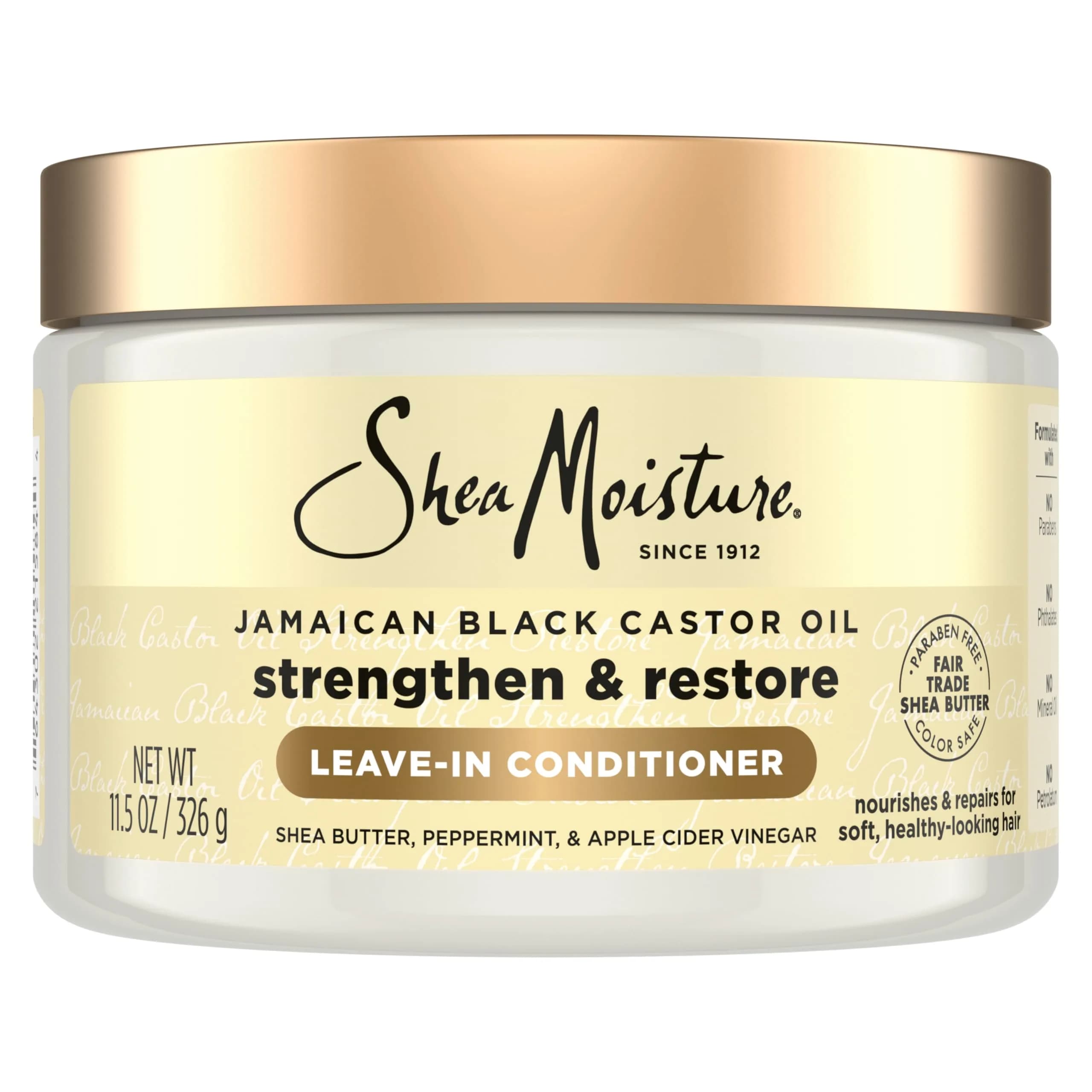 Shea Moisture Jamaican Black Castor Oil Strengthen & Grow Leave-In Conditioner 325ml (11.5 Fl Oz) | Detangles & Controls Frizz