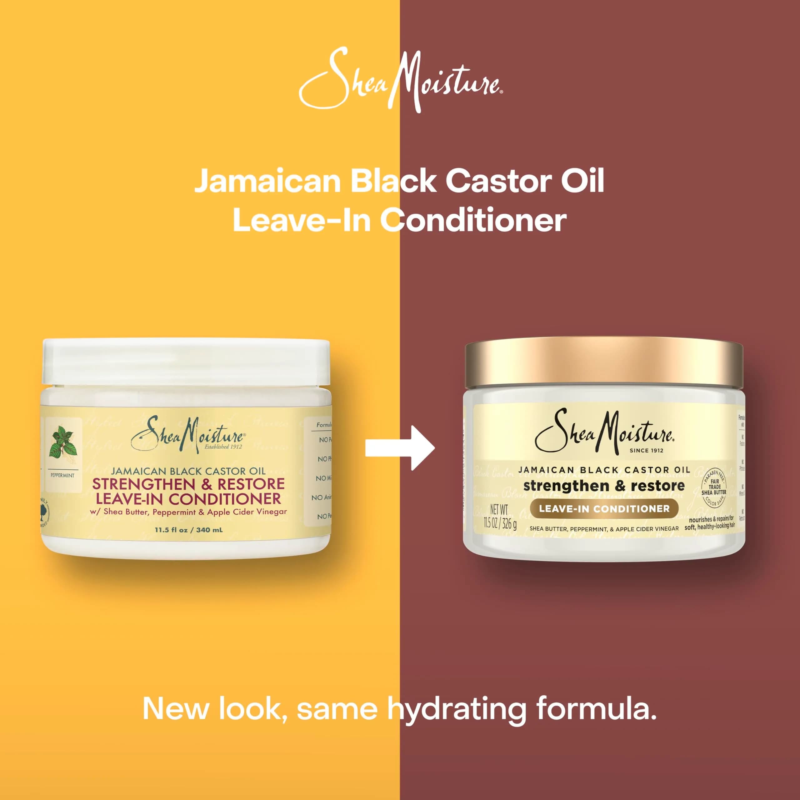 Shea Moisture Jamaican Black Castor Oil Strengthen & Grow Leave-In Conditioner 325ml (11.5 Fl Oz) | Detangles & Controls Frizz - view 3