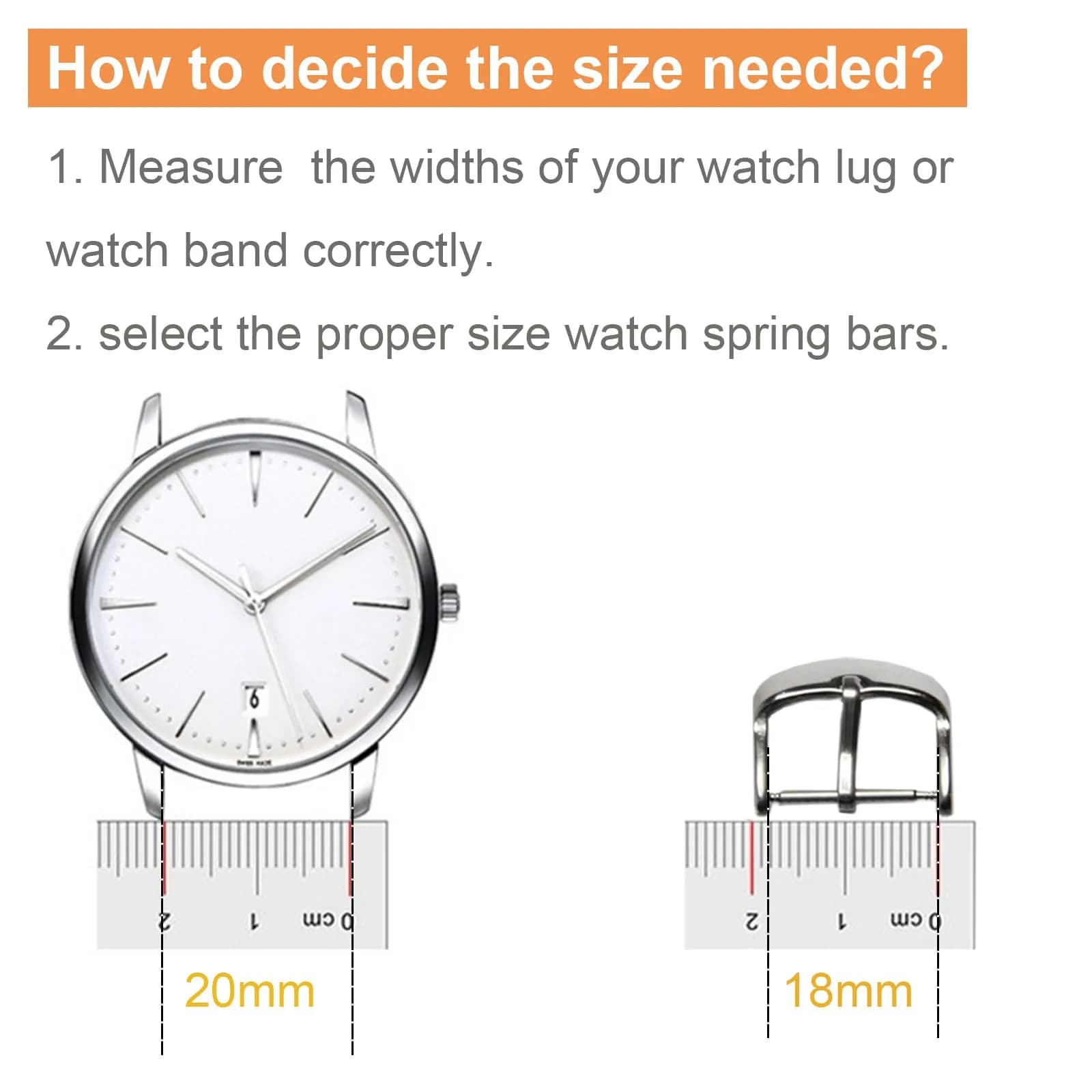 Vellsar 18mm Watch Band Pins & Spring Bars Tool Kit | Stainless Steel, Silver, 16-Piece Set - view 5