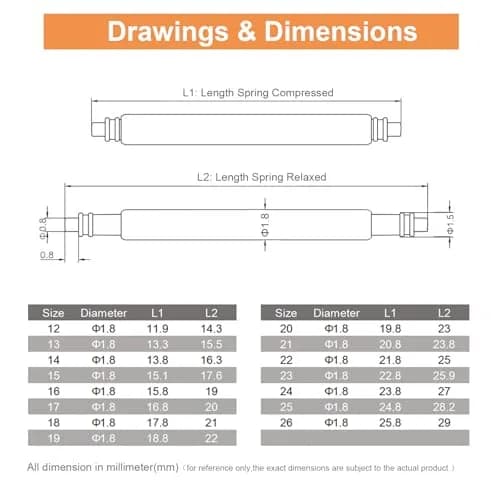 Vellsar 20mm Watch Spring Bars & Tool Kit | Stainless Steel, 1.8mm/1.5mm Thickness, Pack of 20 Bars thumbnail 7