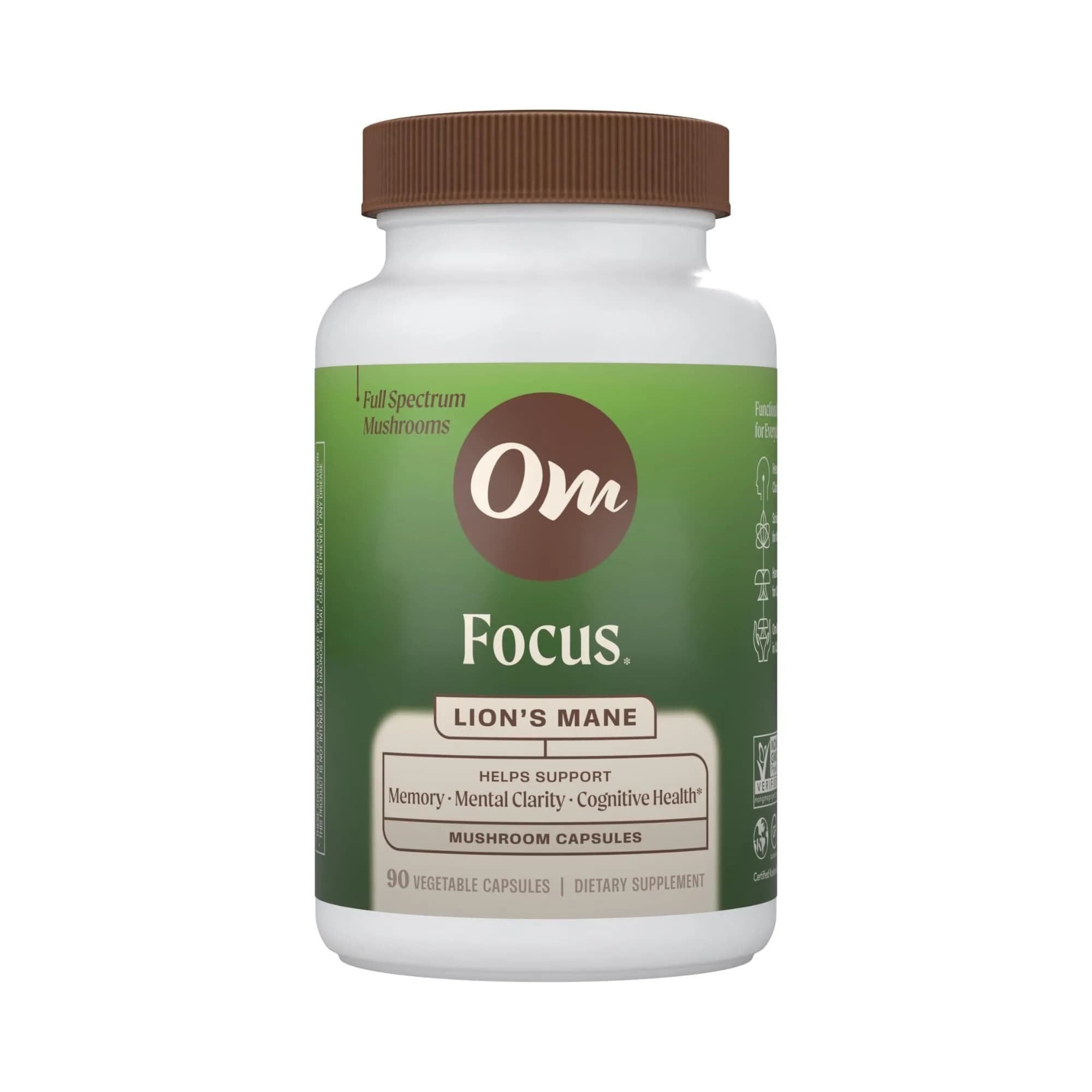 OM MUSHROOM SUPERFOOD Lion’s Mane Mushroom Capsules - Organic Brain Support, 90 Count (30 Servings) in USA