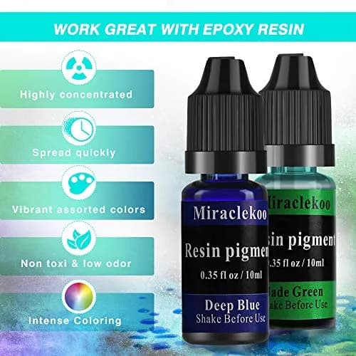 Miraclekoo 18 Colors Epoxy Resin Color Dye 10ml Each | Translucent Liquid Pigment Set thumbnail 2