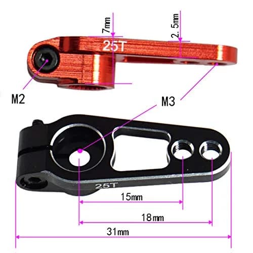 Vgoohobby 2PCS Metal 25T Servo Horn 25 Teeth Aluminum RC Car Crawler | Compatible with Futaba Savox Power HD MG995 MG996 thumbnail 4