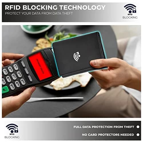 Oak Leathers Classic Black Trifold Wallet with RFID Blocking and ID Window thumbnail 3