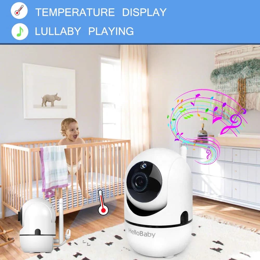 HelloBaby HB65 Video Baby Monitor with 3.2" Screen, No WiFi, Night Vision | Remote Pan-Tilt-Zoom Camera - view 5