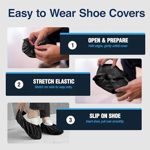 Blue Shoe Guys Disposable Boot & Shoe Covers 100 Pack | Water Resistant, Non-Slip, Recyclable, Large Size Fits Most Shoes thumbnail 9