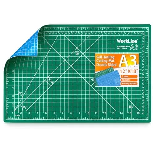 WORKLION 12" x 18" Self Healing PVC Cutting Mat, Double Sided, Gridded Rotary Cutting Board for Craft, Fabric, Quilting, Sewing, Scrapbooking thumbnail 1