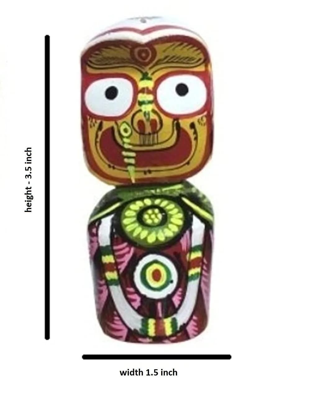 NEALEXKLUSIVE Wooden Lord Jagannath, Balaram & Subhadra Idol Set | 10.16 cm (4 Inch) Multicolor - view 6