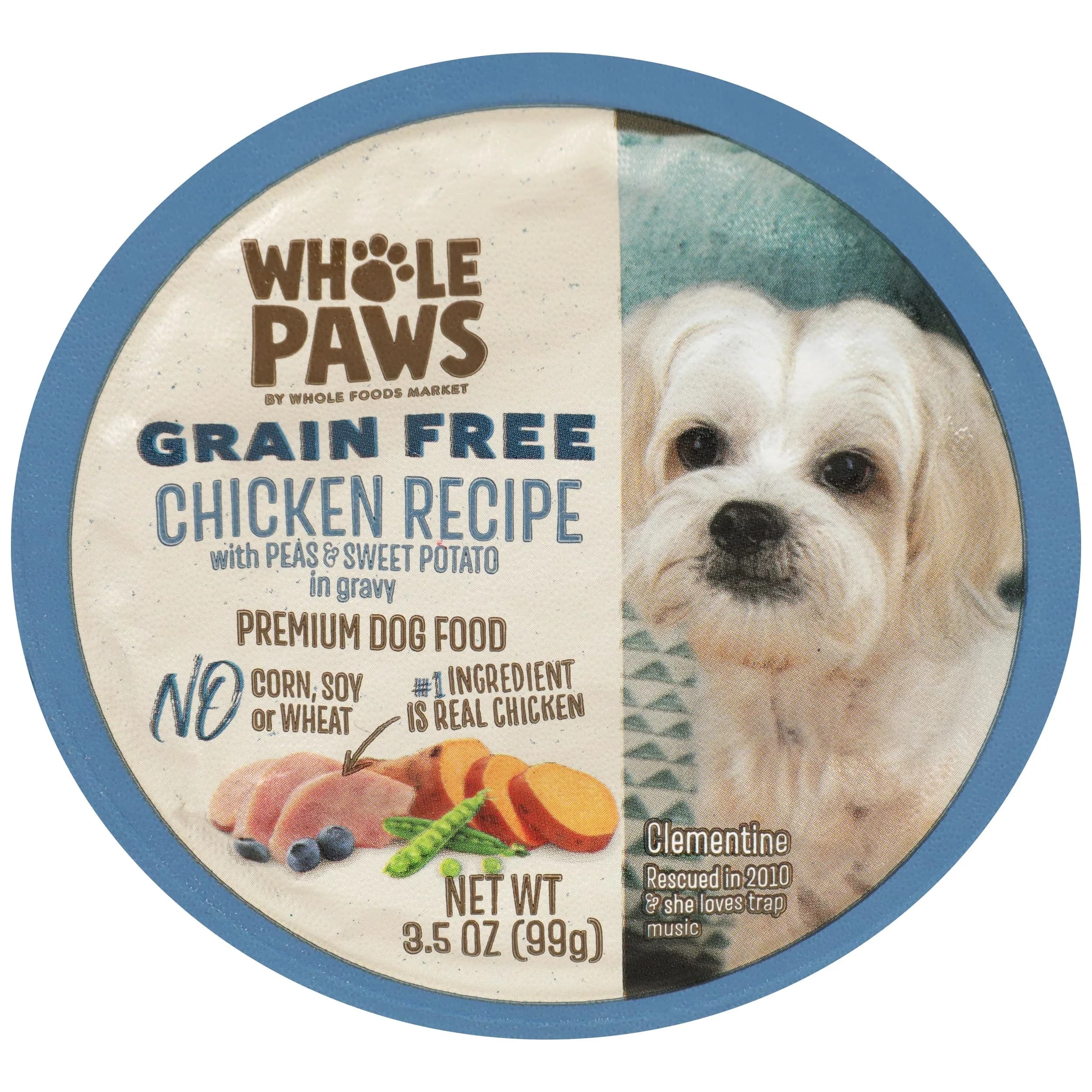 Whole Paws Wet Dog Food Chicken Recipe with Peas & Sweet Potatoes 3.5 Oz | Grain-Free Adult Nutrition