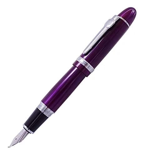 Lanxivi Fountain Pen, Fude Bent Nib, Purple Lacquer Silver Trim, 1 Count | Calligraphy & Art thumbnail 1