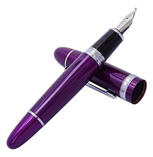 Lanxivi Fountain Pen, Fude Bent Nib, Purple Lacquer Silver Trim, 1 Count | Calligraphy & Art thumbnail 4