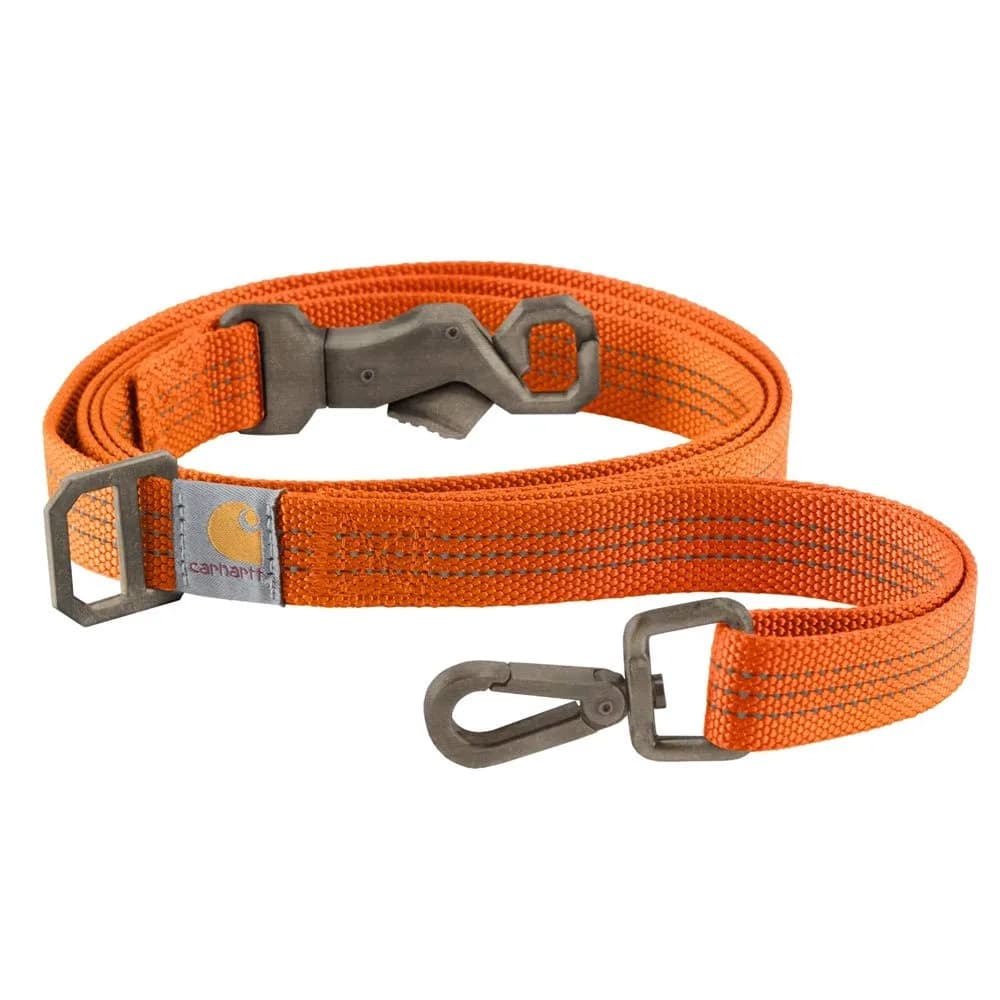 Carhartt Durable Nylon Webbing Dog Leash 1.83 m (6') | Hunter Orange, Large, Reflective Stitching - main product image