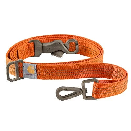 Carhartt Durable Nylon Webbing Dog Leash 1.83 m (6') | Hunter Orange, Large, Reflective Stitching thumbnail 1