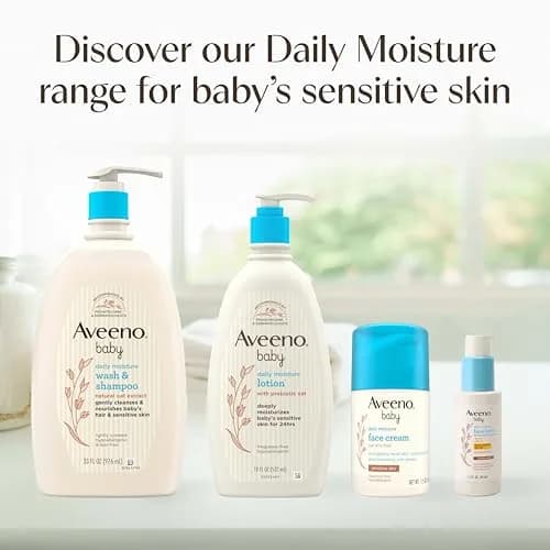 Aveeno Baby Daily Moisture Gentle Wash & Shampoo 33 Fl Oz (976 ml) | Tear-Free & Hypoallergenic for Sensitive Skin thumbnail 8