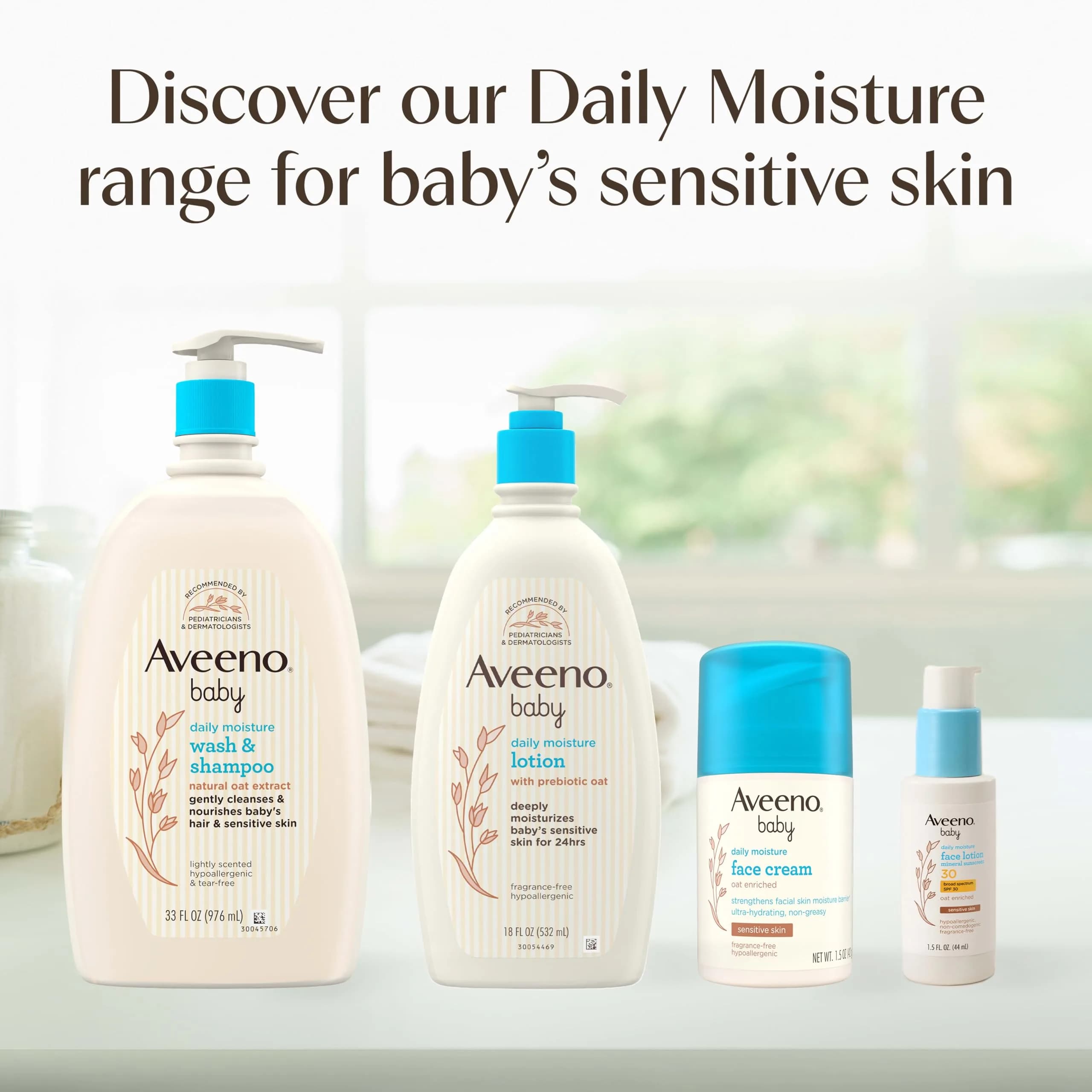 Aveeno Baby Daily Moisture Gentle Wash & Shampoo 33 Fl Oz (976 ml) | Tear-Free & Hypoallergenic for Sensitive Skin - view 8