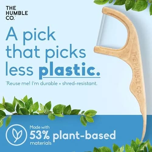 The Humble Co. Mint Dental Floss Picks Double Thread 200 Count | Dentist-Designed, Plant-Based Materials thumbnail 4