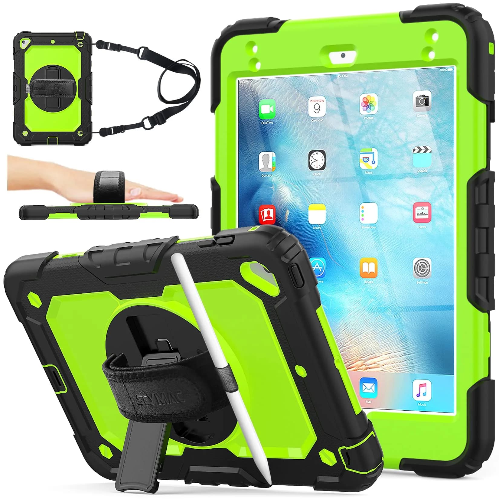 SEYMAC stock Case for iPad mini 5/4 7.9 inch | Drop-Proof with Stand & Screen Protector