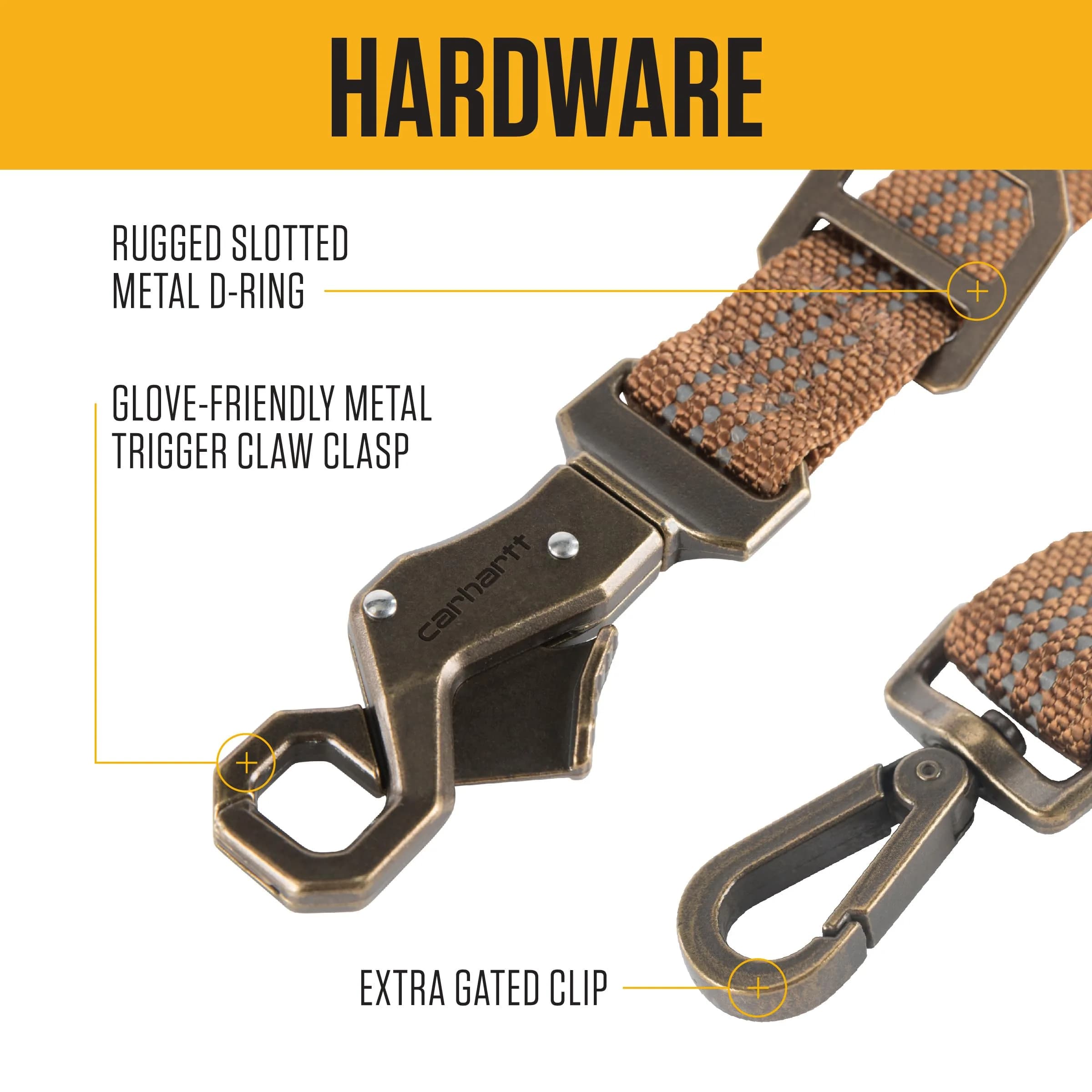 Carhartt Durable Nylon Webbing Dog Leash 1.83 m (6') | Reflective Stitching for Visibility - view 3