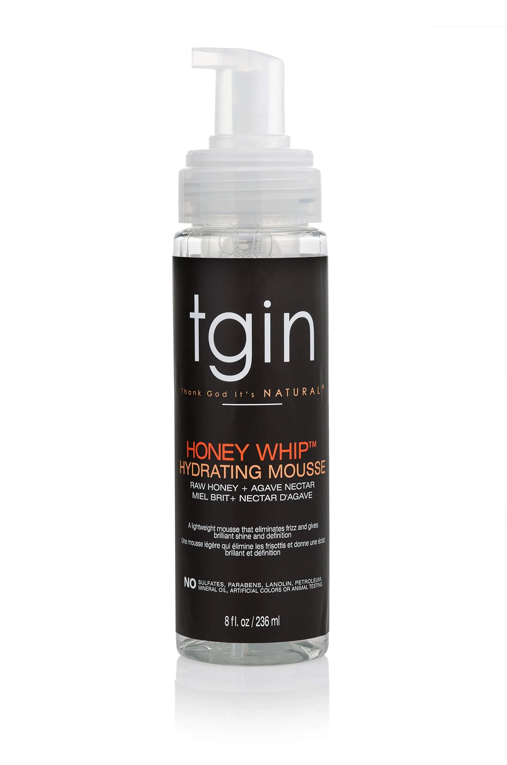 Thank God It's Natural Honey Whip Hydrating Mousse for Curly, Dry Hair | Locks in Moisture & Defines Curls (8 Fl Oz)