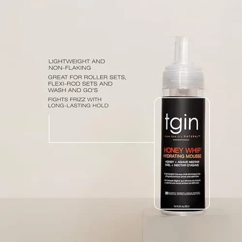 Thank God It's Natural Honey Whip Hydrating Mousse for Curly, Dry Hair | Locks in Moisture & Defines Curls (8 Fl Oz) thumbnail 3